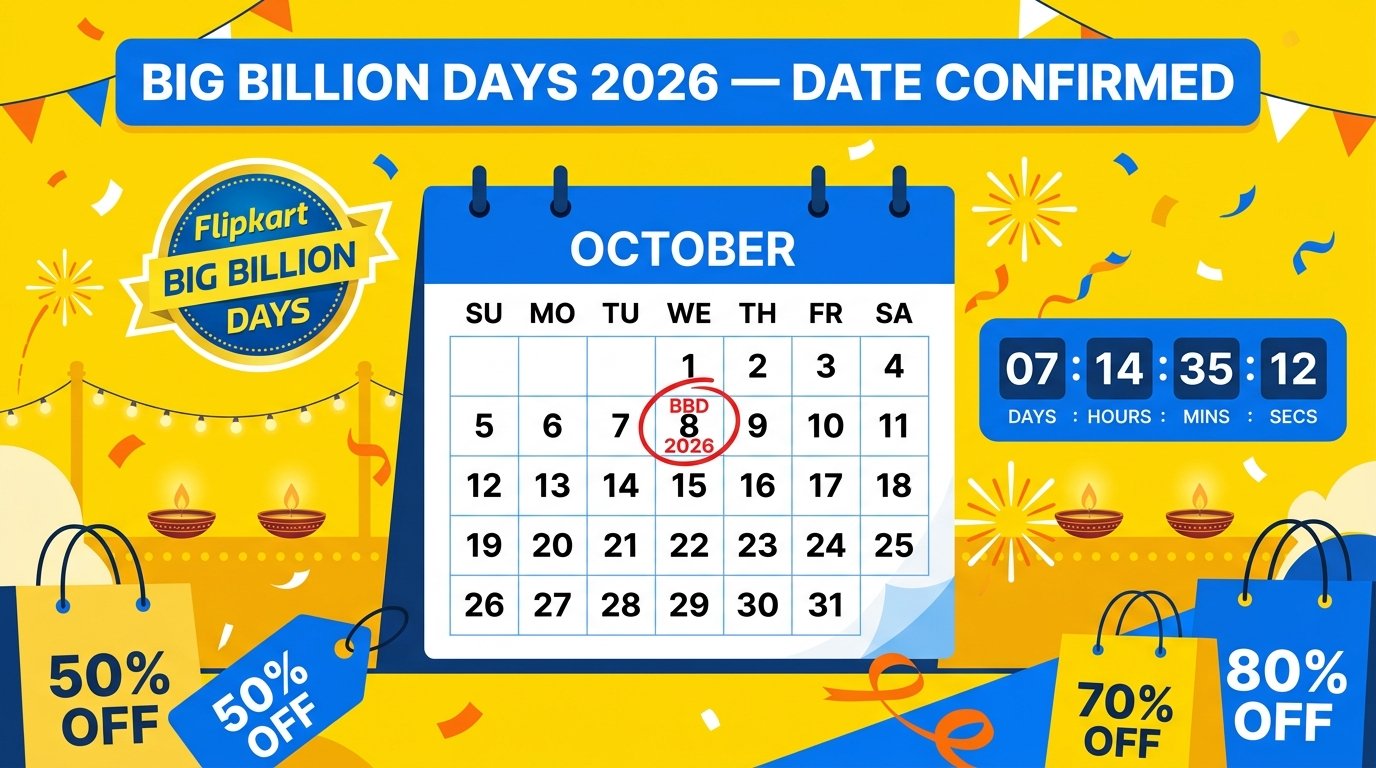 Flipkart Big Billion Days 2026 Date, Offers & Best Deals — Starting 8 October 2026