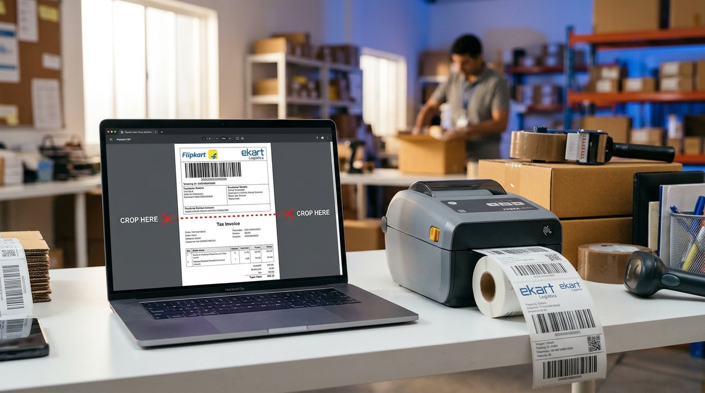 How to Crop Flipkart Shipping Labels in Bulk (Separate Tax Invoice for 4×6 Thermal Printing)